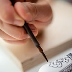 Miyu Kurihara working in her studio on collaborative work done with Yuta Segawa, London 2019